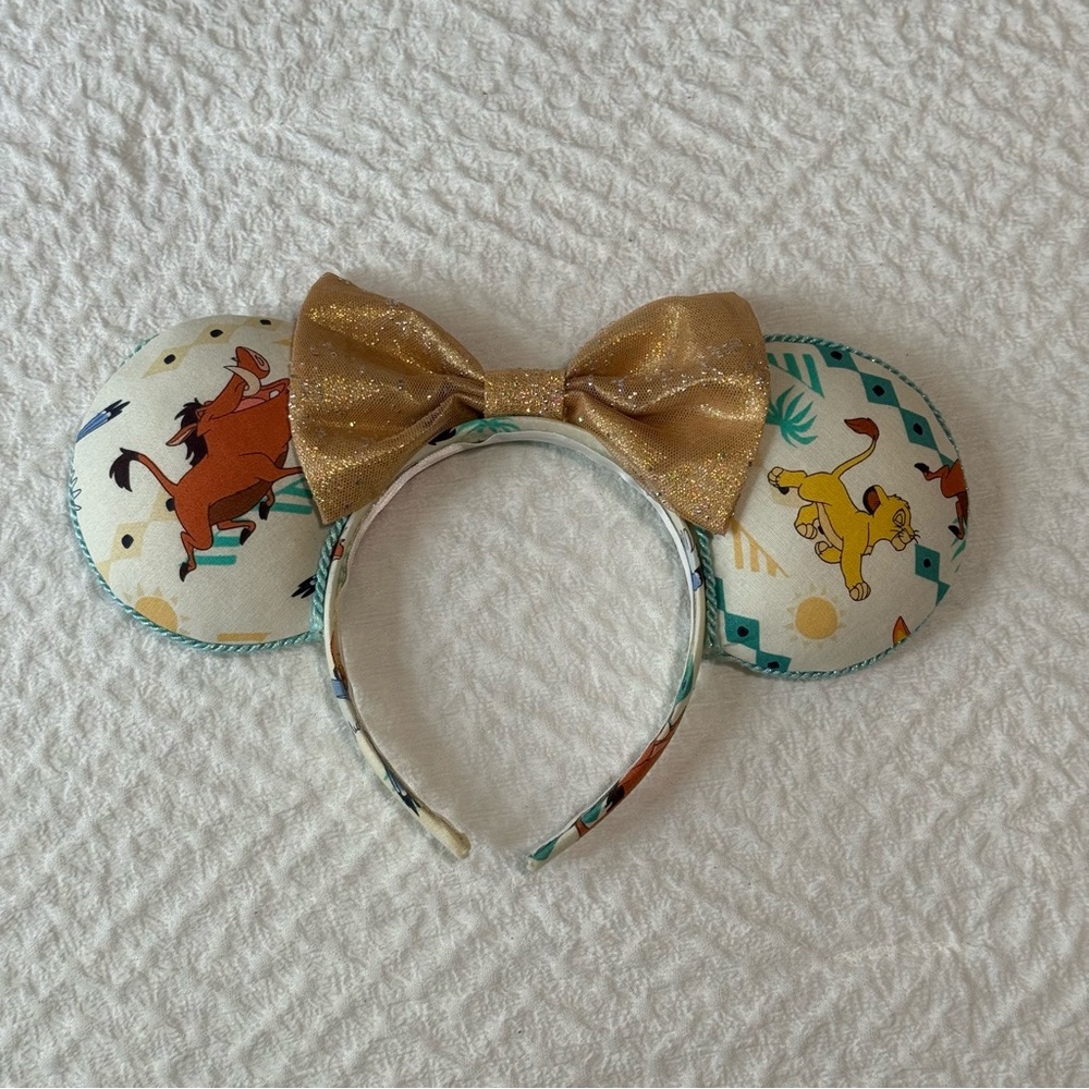 Lion King Themed Mouse Ears with Gold Bow